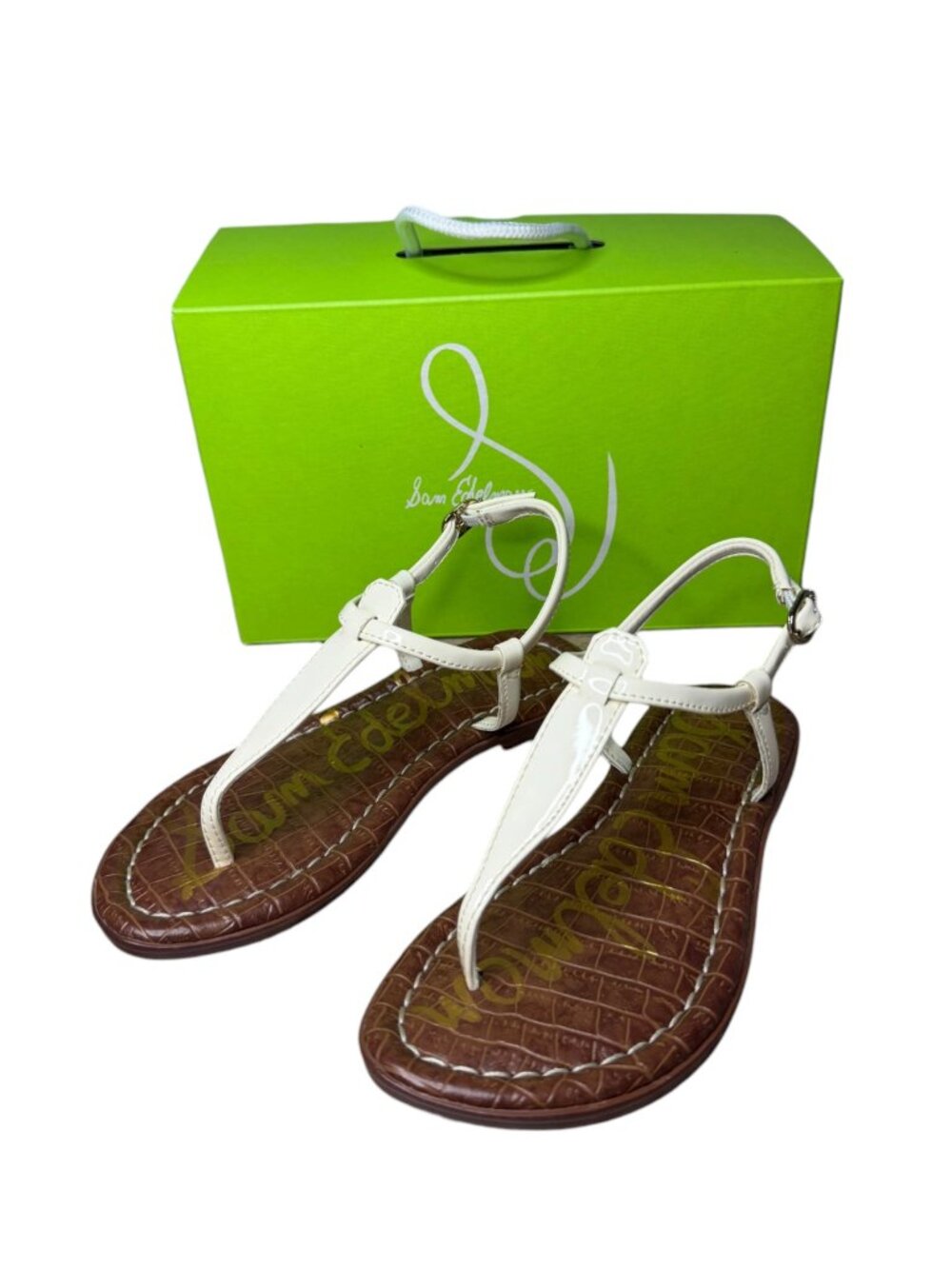 Sam Edelman Kids Gigi Girls Size 13 Porcelain White T-Strap Thong Sandals